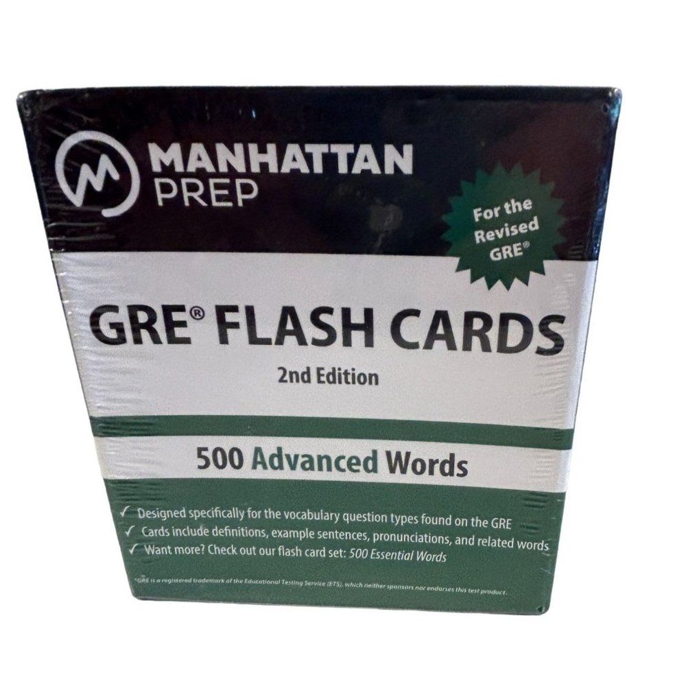 Manhattan Prep GRE Flash Cards Test Study 2nd Ed Advanced